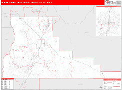 Bend-Redmond Metro Area Digital Map Red Line Style